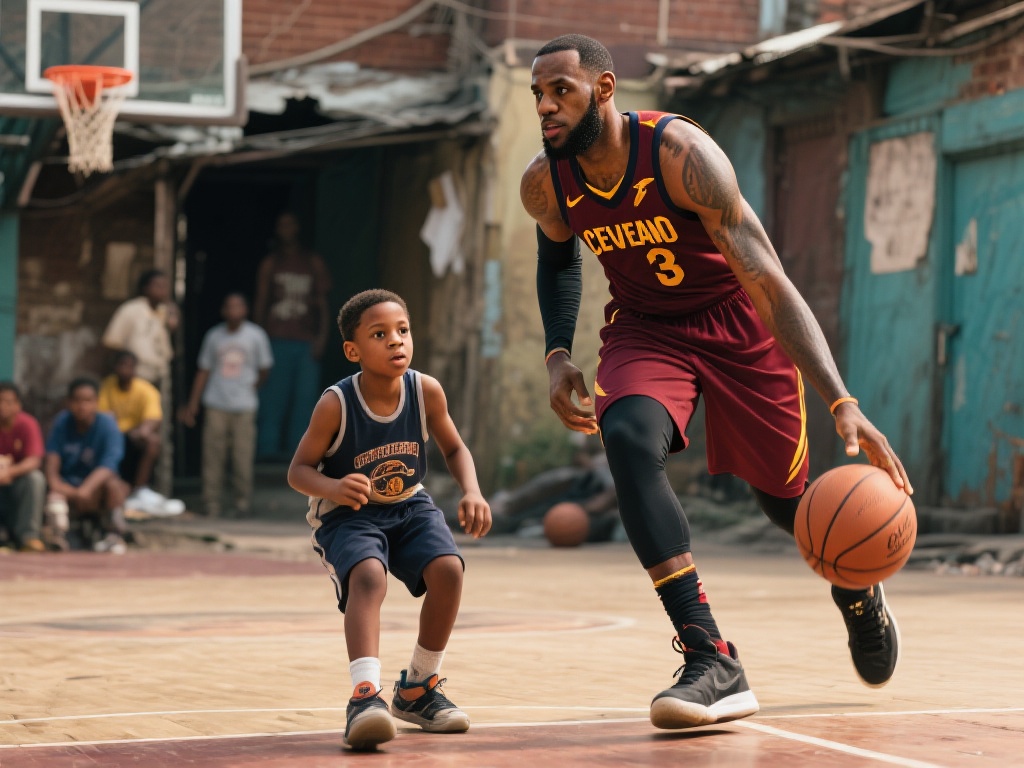 体育新星闪耀崛起:平凡少年铸就荣耀传奇 以篮球巨星勒布朗·詹姆斯为例,在贫困家庭长大的他,